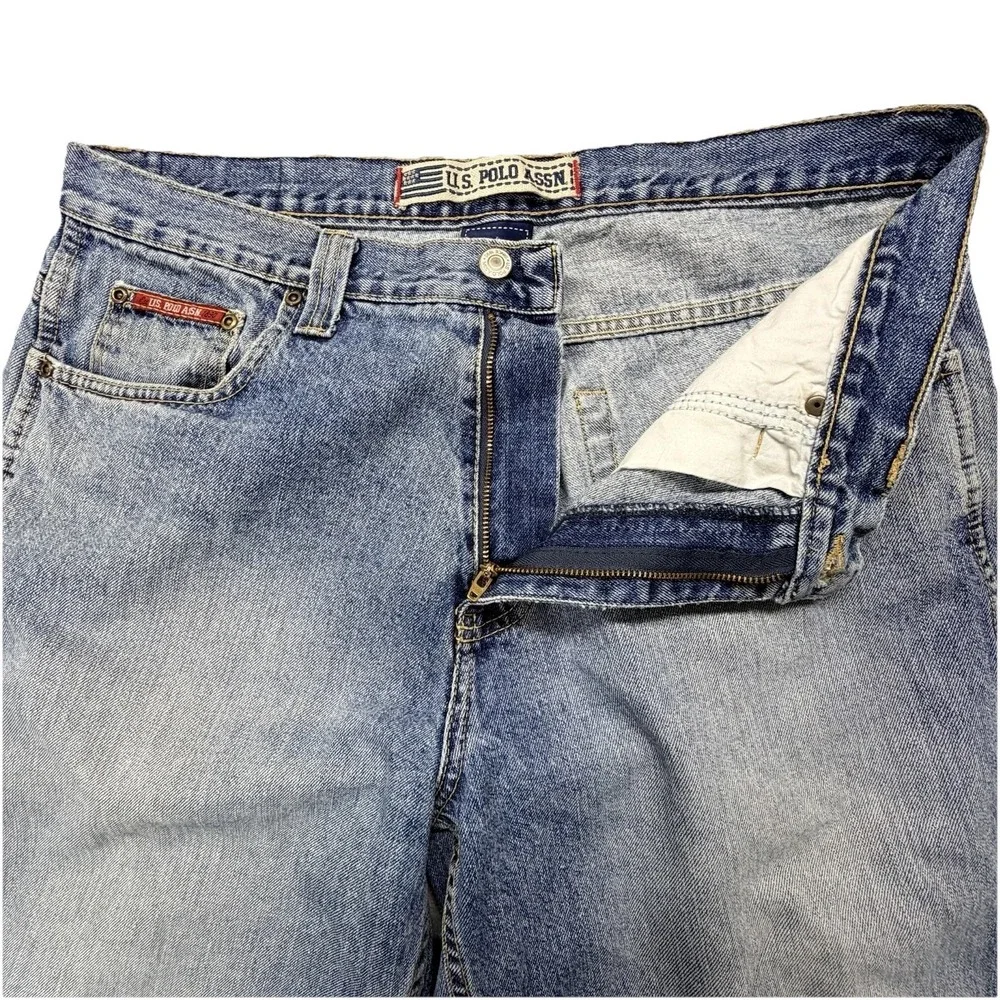 U.S. Polo Assn Jeans Mens 36x28 Blue Denim Relaxed Straight Leg Vintage Wash